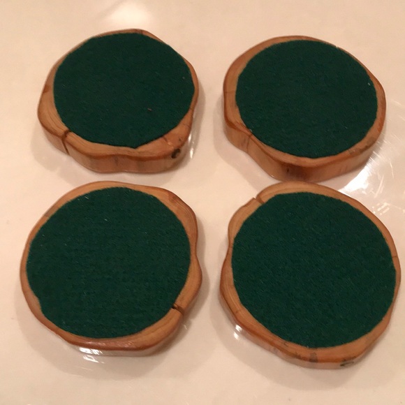 Set of Four Handmade Red Cedar Wood Coasters - Picture 6 of 6